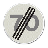 Trafikskilt A2-70-ZE slutning af 70 km zone