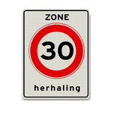 Trafikskilt A1-30-ZH 30 km zone gentagelse