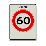 Trafikskilt A1-60-ZB 60 km zone