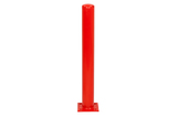 Stolpe 114x3,6x1000 mm. Rød - Med fodpladen